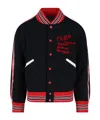 Needles Black Deconstructed Letter Bomber Jacket In Black