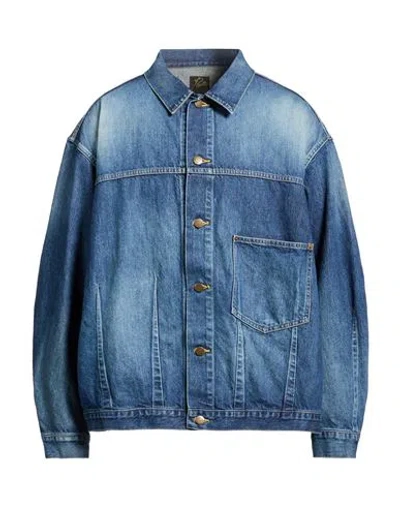 Needles Man Denim Outerwear Blue Size S Cotton