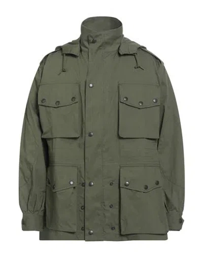 Needles Man Jacket Military Green Size L Cotton, Nylon
