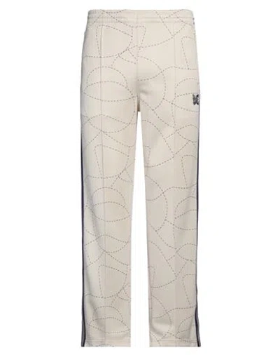 Needles Man Pants Ivory Size Xl Polyester, Rayon In White