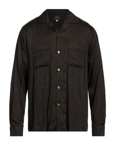 Needles Man Shirt Black Size L Polyester, Rayon