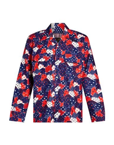 Needles Man Shirt Blue Size L Rayon, Cotton