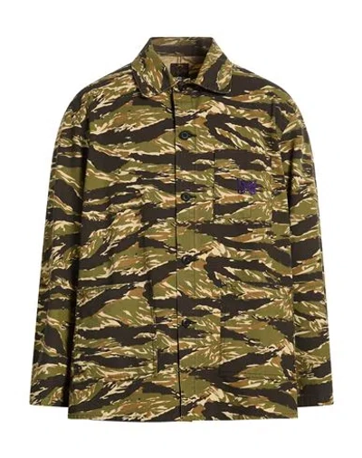 Needles Man Shirt Military Green Size L Cotton