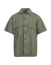 Needles Fatigue Short-sleeve Cotton Shirt In Green