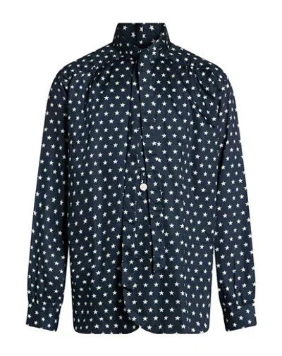Needles Man Shirt Navy Size M Cotton In Blue