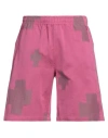 Needles Man Shorts & Bermuda Shorts Fuchsia Size L Cotton, Linen In Pink