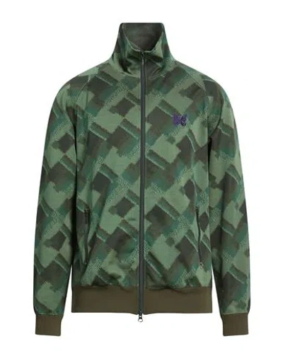 Needles Man Sweatshirt Military Green Size L Polyester