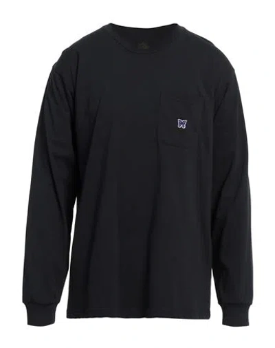 NEEDLES NEEDLES MAN T-SHIRT BLACK SIZE L POLYESTER, RAYON