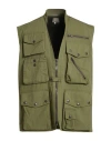 Needles Man Vest Military Green Size L Cotton, Nylon