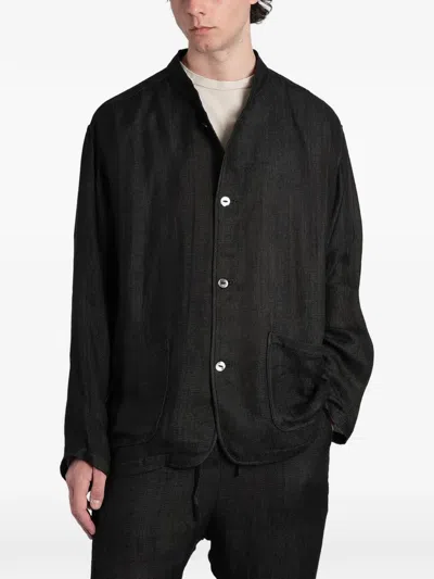 Needles Mandarin-collarshirt Jacket In Black