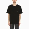 Needles Solid Color Mock-neck T-shirt With Butterflyembroidery In Black