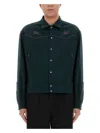Needles Cowboy Butterfly-embroidered Jacket In Green