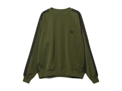 Pre-owned Needles Men's  Track Crewneck Sweatshirt In Olive