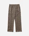 Needles Men S Poly Jacquard Track Pants Leopard In Brown