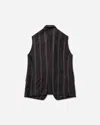 Needles Men S Striped Tweed Sleeveless Jacket Charcoal / Red In Black
