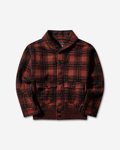 Needles Men S Wool Plaid Dolman Sleeve Logger Jacket In Red