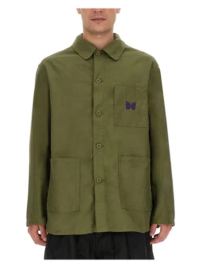 NEEDLES MEN'S SHIRT WITH LOGO EMBROIDERY