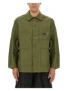 Needles Embroidered Cotton Shirt Jacket In Green