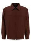 Needles Sport Overshirt With Elasticated Cuffs And Hem In Brown