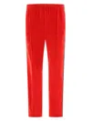 Needles Ribbed Texture Track Trousers With Side Stripes In Red