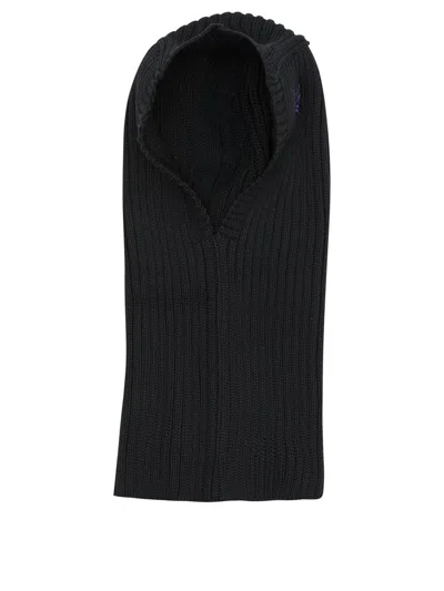 Needles Embroidered Logo Wool Balaclava In Black