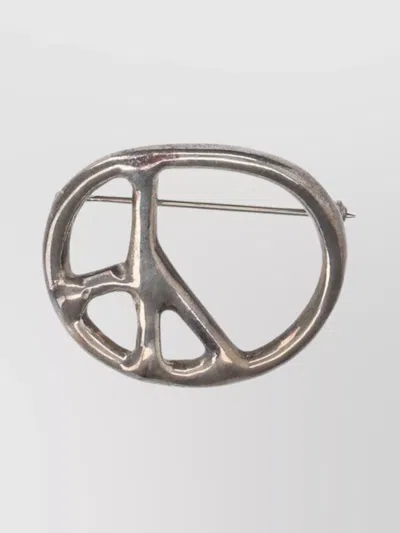 Needles Metallic Peace Symbol Brooch And Pin