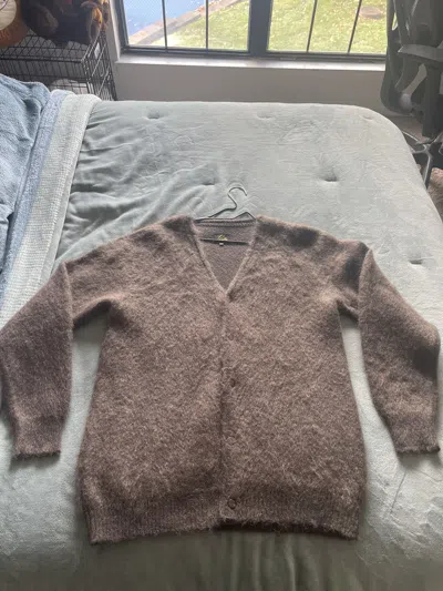 Pre-owned Needles Mohair Solid Cardigan Brown