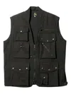 Needles Multi-pocket Zip-up Vest In Black