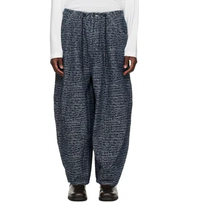 Needles Navy Crocodile Jacquard H.d. Painter Jeans In Multi