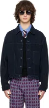 Needles Navy Darts Bottom Jacket In Blue