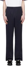 Needles Navy Drawstring Track Pants In C-navy