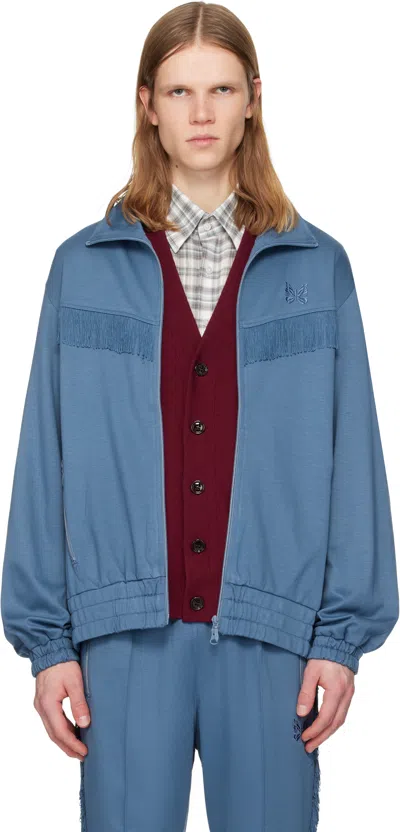 Needles Navy Fringe Track Jacket In Blue