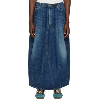 Needles Navy H.d. Skirt In Multi
