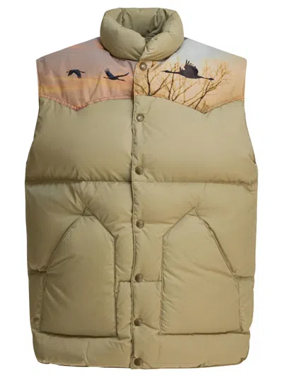 Needles " X Rocky Mountain Featherbed" Sleeveless Jacket In Beige