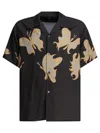 Needles Butterfly Print Camp Collar Short Sleeves Shirt In Black