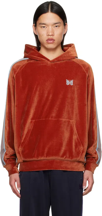 Needles Orange Track Hoodie In B-brick