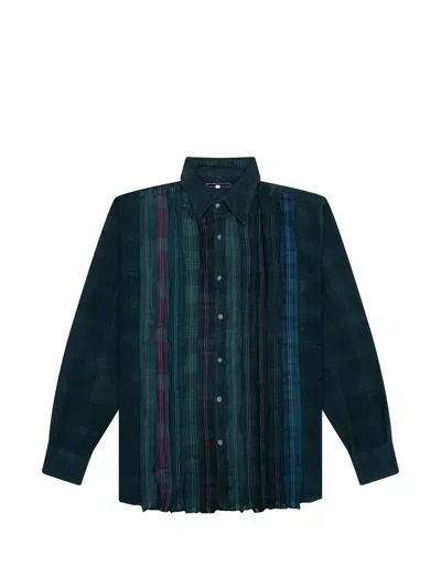 Needles Over Dye Flannel Shirt In Green