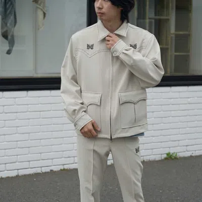 Pre-owned Needles Oversized Western Sports Jacket In Sand