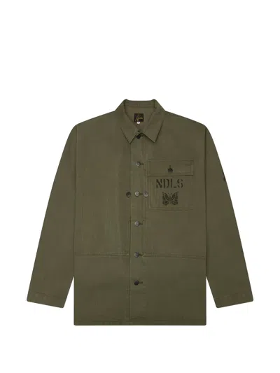 Needles P-44 Herringbone Jacket In Green