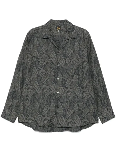 Needles Paisley-jacquard Shirt In Black