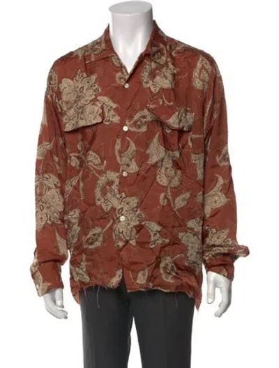 Pre-owned Needles Paisley Print Long Sleeve Shirt In Brown