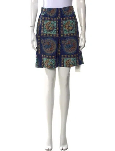 Pre-owned Needles Paisley Print Mini Shorts In Blue