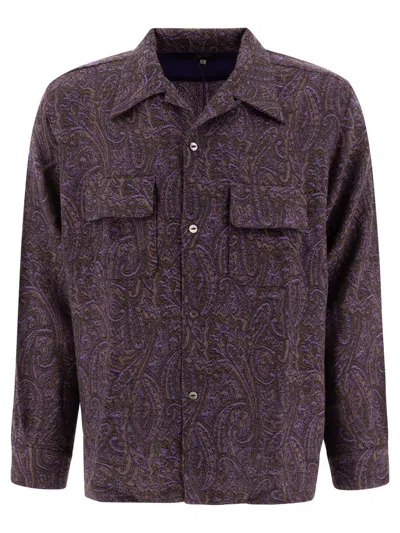 Needles Paisley Wool Shirt In Brown