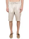 Needles Elastic Waistband Cowboy Bermuda Shorts In Beige