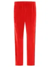 Needles Ribbed Texture Track Trousers With Side Stripes In Red