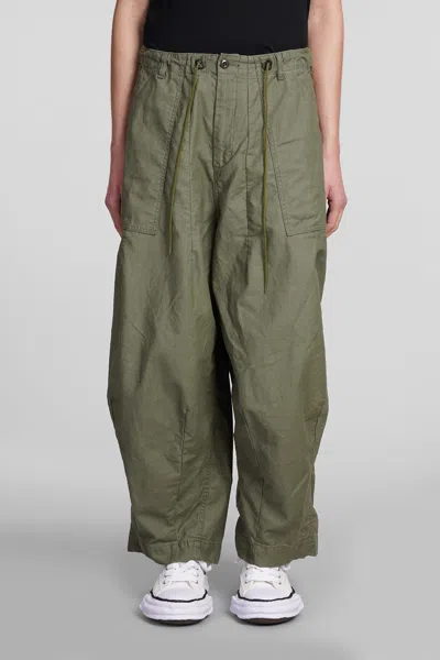 NEEDLES PANTS IN GREEN COTTON