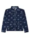 Needles Papillion-embroidered Denim Jacket In Blue