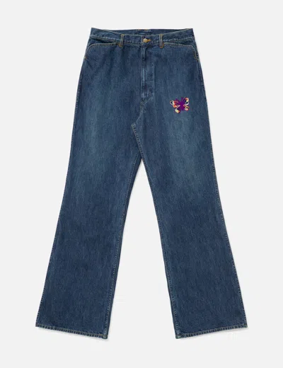 Needles Papillon Embroidery Boot-cut Jean - 12oz Denim In Blue