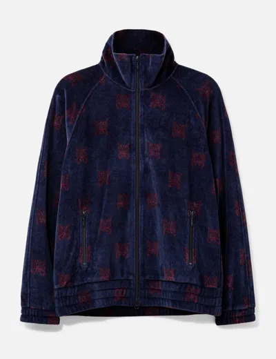 Needles Papillon Velour Track Jacket In Blue