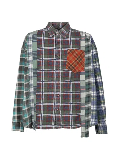 Needles Patchwork Fannel Shirt In Green